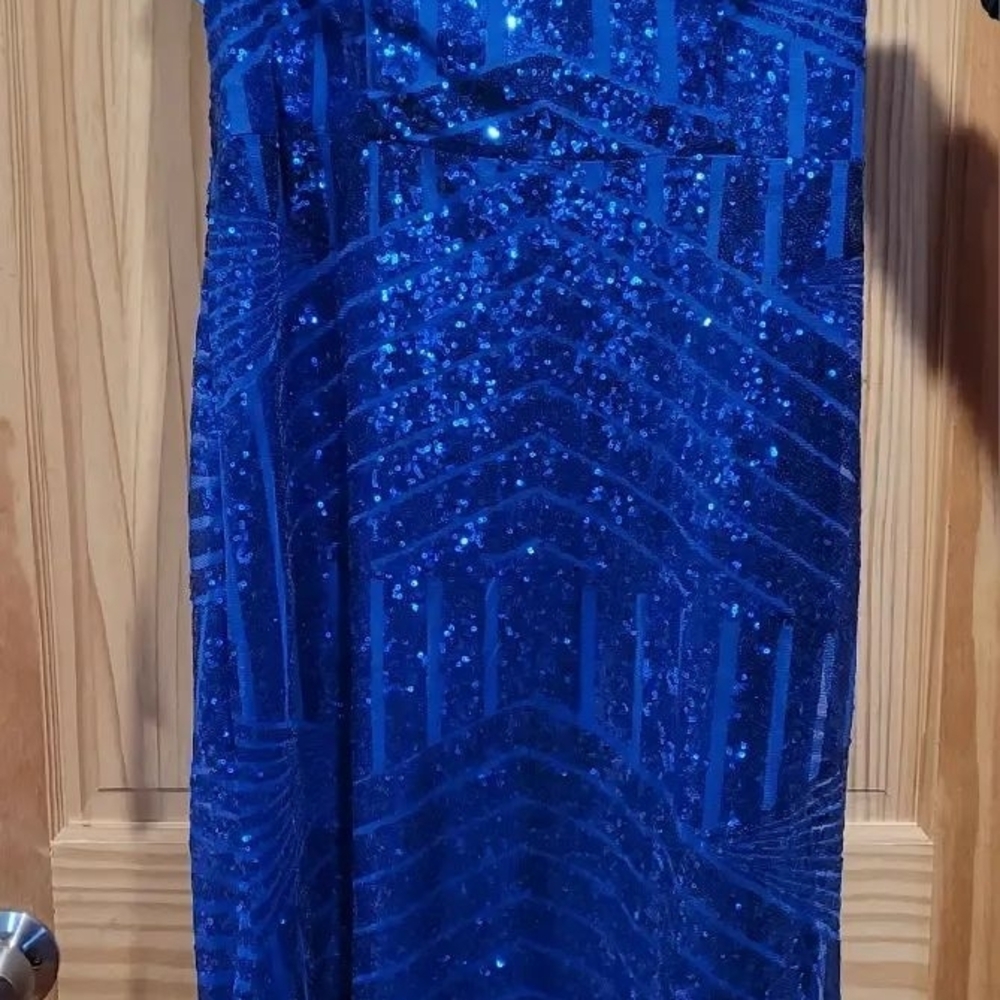 Royal Blue Sequin Evening Gown